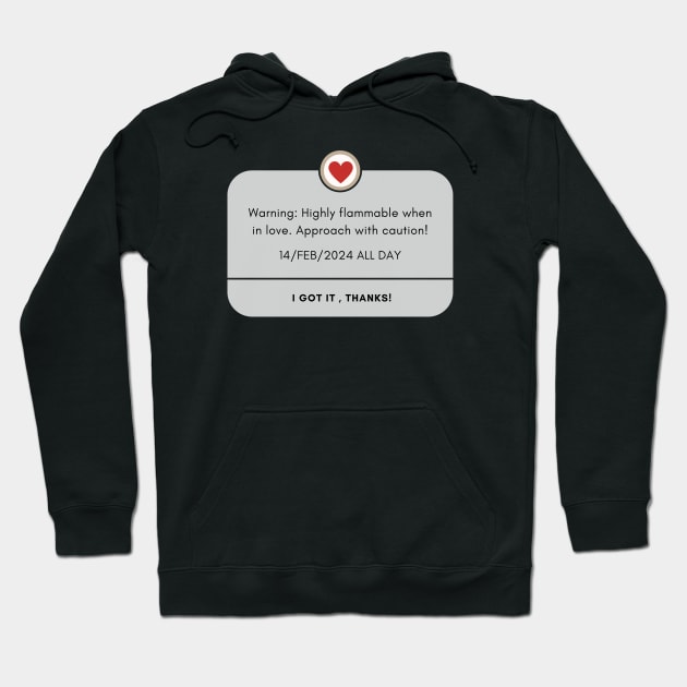 Love Valentine Funny Valentines Gift Hoodie by TayaDesign